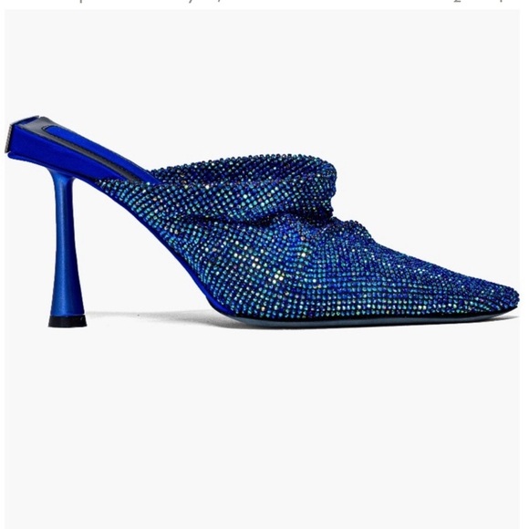 Benedetta Bruzziches Goliarda Crystal Mesh Blue Mule - Picture 2 of 10